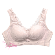 Floral Lace Wireless 6698 Bra Cup C #34-42 Baju Dalam Wanita Tiada Dawai (ELENA) Bra Span Nipis Bung