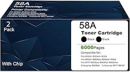 Compatible Toner Cartridges Replacement for HP 58A (2-Pack, Black)