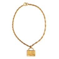 Chanel Gold Metal Classic Flap Charm Chain Short Necklace, 1995
