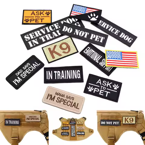 1 Piece Tactical Patch Bundle For Dog Harness Collar Vest Personalized Patches Tags Sticker Label Cu