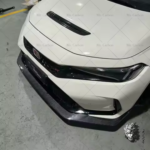 Carbon Front Lip For Civic Fl5 Type R Varis-Style Carbon Fiber Front Bumper Splitter Trim Bodykit Fo