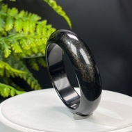 高品質 金曜石手鐲 54MM 灑金金沙黑曜石手環 耀眼靈動 開運納福