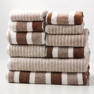 cod10pcs Absorbent Bath Towel Set 2 Bath Towel 4 Face Towel 4 Square Towel Gentle & Water-Absorbent