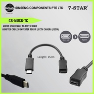 7-STAR* Micro USB Female to USB Type C  | Male Adapter Cable Converter for IP Camera | CCTV Camera (