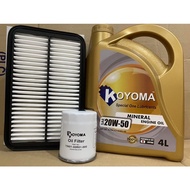 PERODUA KEMBARA 1.3 OIL FILTER + AIR FILTER + KOYOMA 20W50  MINERAL ENGINE OIL