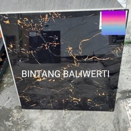 Granit 60x60 Hitam Motif Marmer Kilap / Granit Hitam Gold Glossy