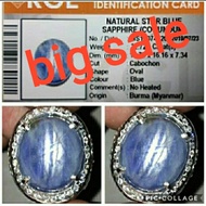 BLUE STAR SAPPHIRE BIRMA # BATU PERMATA SAFIR NATURAL