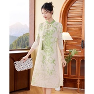 Af031 One Size (45-75kg) New Chinese Style Spring Vintage Cheongsam Middle-Aged And Elderly WomenS C