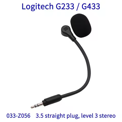 Replacement Game Mic Boom for Logitech G433 G233 GPro GPROX Gaming Headset Mic 3.5mm 3-pole Stereo M