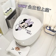 Mickey Minnie Toilet Cover Sticker Creative Cute Bathroom Toilet Toilet Beautification Decorative St