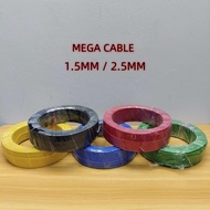 MEGA CABLE 1.5MM 2.5MM SINGLE CORE WIRE INSULATED PVC WIRING PLUG SOCKET HOME ELECTRICAL EQUIPMENT/ 