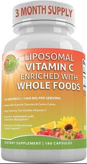 LIPOSOMAL 維他命 C 富含有機Acerola 櫻桃和Camu Camu 180粒