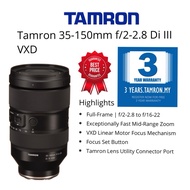 TAMRON WARRANTY TAMRON 35-150MM F/2-2.8 Di III VXD LENS TAMRON OFFICIAL 35-150MM F/2-2.8