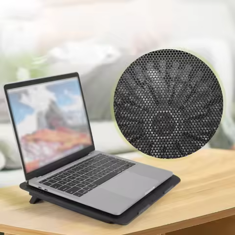 Laptop Accessory Adjustable Laptop Cooling Pad LED Light USB Port Laptop Cooler Fan Metal Mesh Lapto