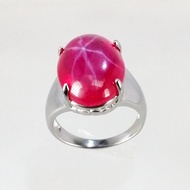 Cincin Lelaki Batu Delima Bintang Steel (Titanium Steel) / Starlight Ruby Stone Men Stainless Steel 