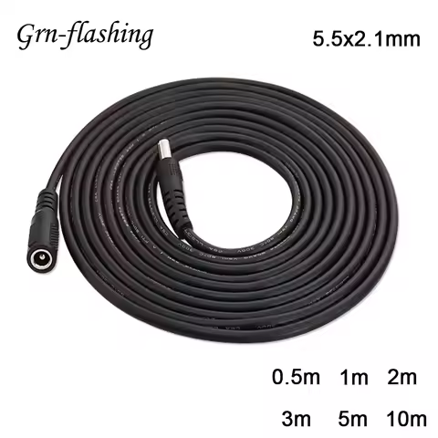 DC Extension Cable 1M 2M 3M 5M 10M 5.5x2.1mm Female to Male Plug for 12V 5V 24V Power Adapter Cord H