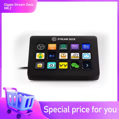 Elgato Stream Deck MK.2 Studio Controller 15 macro keys trigger actions in apps and software like OB