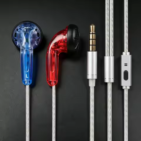 FENGRU DIY EMX500S In-ear Earphones Flat Head Plug DIY Earphone HiFi Bass Earbuds DJ Earbuds Heavy B