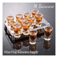 [MBarware]12Pcs 15ml Shot Glass/12Holes Shooter Rack/Shooter Tray