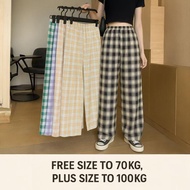 YAN@YAN Women Long Loose Pants Trousers Seluar Panjang Memeri Soft Waist Wide-Leg Casual Long Pants 