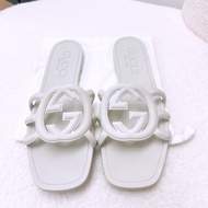 Gucci interlocking G 灰白色拖鞋/涼鞋 40碼