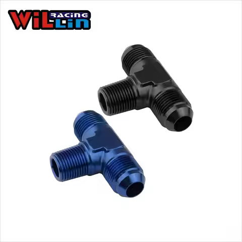 Aluminum Tee Flare Male AN With 1/8'' NPT On Side For Oil Fuel Line Forged AN Fitting Connector Adap
