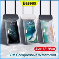 Baseus กระเป๋ากันน้ำ4ชั้นป้องกันลื่นสำหรับภายใต้7.2นิ้วเก็บโทรศัพท์แขวนคอและข้อมือโปร่งใสกระเป๋าโทรศัพท์มือถือสำหรับ iPhone 12pro Max Realme X2Pro Samsung Galaxy S10