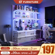 Standing Pegboard Rack Shelf Gaming Room Setup Accessories Adjustable Book Shelf Rak Buku Besi Rak B