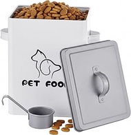 Relaxdays Food Box, 6 L, HBT: 27 x 23 x 15 cm, Food Bin, Lid & Spoon, Iron, Storage Box, Dry Food, W