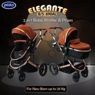 [Pliko] Stroller Baby  Pliko Elegante BS 690 Al 2in1 Kereta Dorong Bayi Pliko Elegante