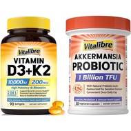 Vitamin D3 K2 10000 IU D3 & Akkermansia Muciniphila Probiotik 1 Bilion TFU