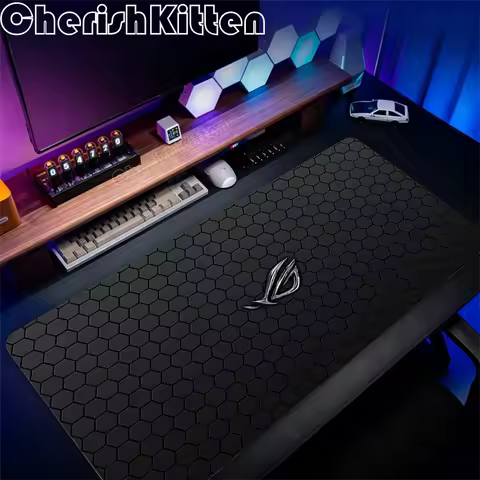 Large Black Asus Rog Cool Mouse Pad XXL Gaming Gamer Keyboard Non-slip Seamed Edge Mousepads Laptop 