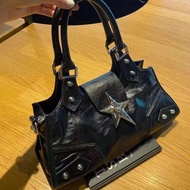 [Waste Star Pack]Niche Y2K hot girl motorcycle bag, punk underarm bag, unisex Y2K shoulder crossbody