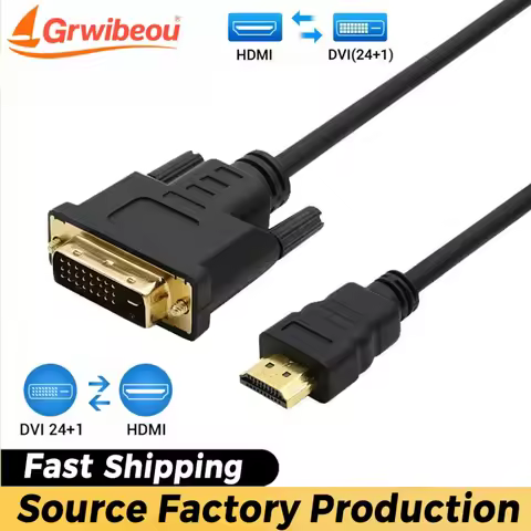 4K HDMI-compatible To DVI Adapter Cable 1080P Bi-direction 24+1 DVI DVI-D To HDMI-compatible Convert