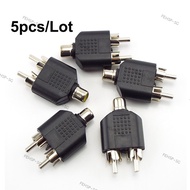 5pcs/lot RCA AV Audio Y Splitter Plug Adapter Male to Female RCA Female to 2 RCA Male connector  SG@1F