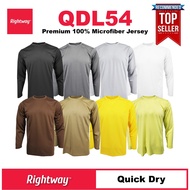 【PREMIUM】 RIGHTWAY Long Sleeve Jersey T-Shirt Baju Microfiber Lengan Panjang Lelaki Perempuan Kosong