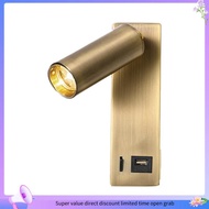 【dgk43s】3W LED Wall Lamp Embedded and Rotatable Reading Light USB Focus Light for Bedroom Bedside St