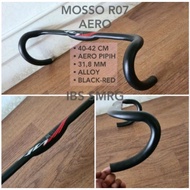 Handlebar MOSSO R07 Drop Bar MOSSO R07 Aero Pipih Road Bike Alloy Lebar 40-42 CM Black Red Stang Bal