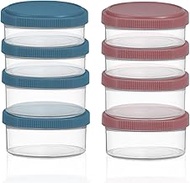 LELE LIFE 8Pcs Leakproof Salad Dressing Container to Go, 1.7oz and 2.5oz Condiment Containers with S