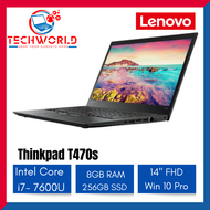 Lenovo Thinkpad T470s intel Core i7 7th Gen | 8GB Ram | 256GB SSD | 14" Full HD | Windows 10 Pro | Refurbished | 3 months warranty | Free!! Notebook Case + Wireless Mouse