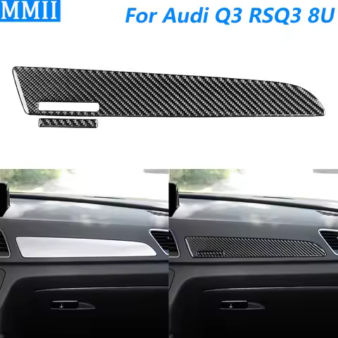 For Audi Q3 RSQ3 8U 2015-2018 Carbon Fiber Co-pilot Dashboard Instrument Panel Decorative Cover Car 