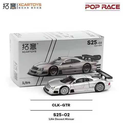 Tuoyi POPRACE Diecast 1:64 Mercedes AMG CLK-GTR S25-02 Alloy Race Car Model, Desktop Collectible Dis