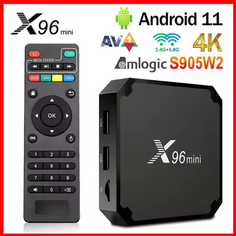 X96 Mini Amlogic S905W2 Set Top Box 2.4G/5G WiFi Android 11.0 Smart TV Box Support 4K H.265 HEVC AV1