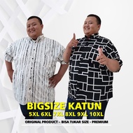 KEMEJA KNOCK Men's Shirt Short Sleeve JUMBO Size Floral Print Bigsize Shirt 3XL 6XL 7XL 8XL 9XL 10XL