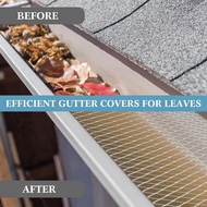 Gutter Guard Mesh Filter Gutter Cover DIY Gutter Screen Protection Netting Roll with 10 Fixed Cable