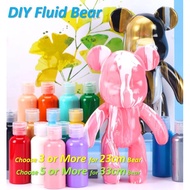 DIY Fluid Bear Coloring Paint DIY Bearbrick Toy Fluid Painting Bear Brick Mix & Match Coloring Creat