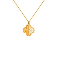 Citigems 999 Pure Gold Oriental Bloom Clover Pendant