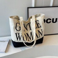 Gentle Woman Letters Canvas Bag 2024 New Large Capacity Textured Mummy Tote Shoulder Bag