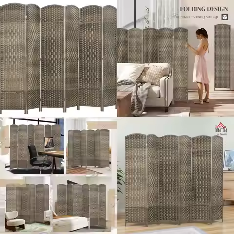 6-Panel Folding Privacy Screen - 6 Feet Tall Room Divider for Home Office, Bedroom, Dining Area, Cra