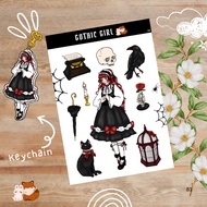 Haus4foxies Goth Girl Magical Collection stickers sheet A6